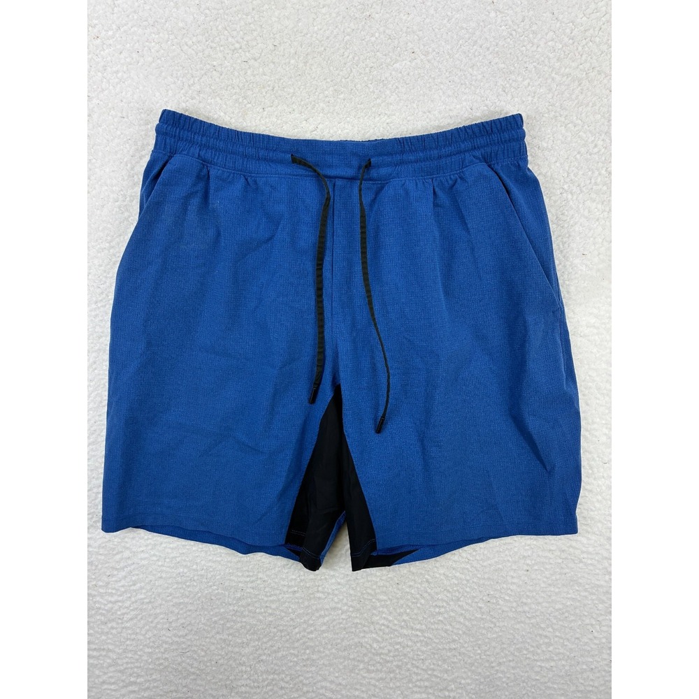 Lululemon Blue Athletic Shorts Size L Men's Lined Drawstring‎ Pockets Training